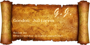 Gondos Julianna névjegykártya